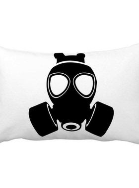 Pm2.5污染骷髅防毒面具抱枕靠枕腰枕沙发靠垫双面含芯礼物