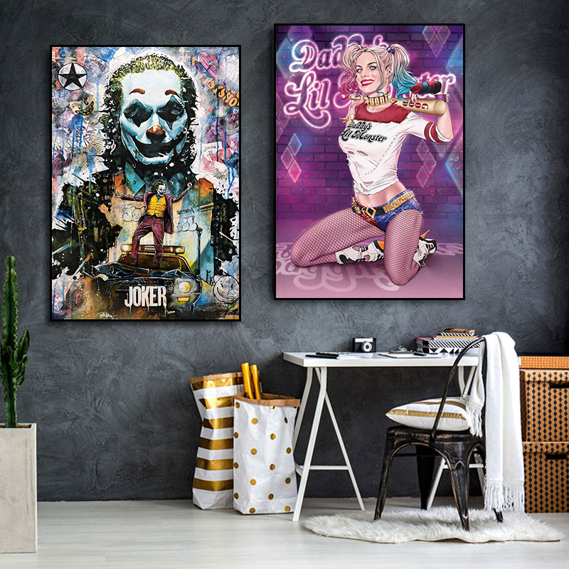 小丑女挂画潮流酒馆酒吧KTV装饰画自杀小队哈莉奎茵电竞房壁画