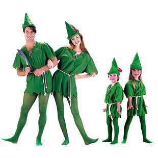 COS万圣节绿色精灵罗宾Peter Pan成人儿童小飞侠彼得潘小绿人服装