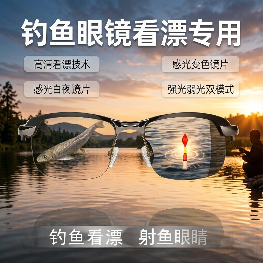 BK德国偏光眼镜射鱼看漂偏光镜钓鱼高清近视眼看漂专用眼镜