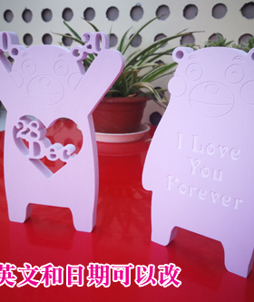 创意动物结婚日期小摆件