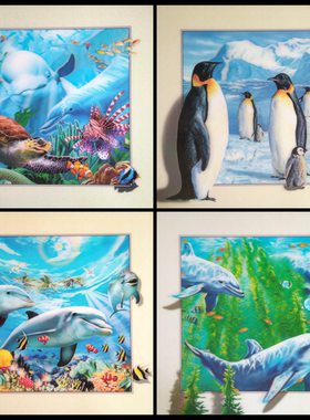 立体挂画米航高清PET光栅画动物