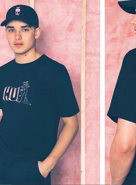 【现货】市井店 HUF x Pink Panther 美版潮牌嘻哈街舞滑板棒球帽
