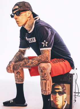 【代购】市井店Hurley x Travis Barker美版潮牌嘻哈滑板BlinkT恤