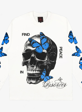 【现货】市井店 Disorder 美版潮牌嘻哈街舞滑板CHAOS圆领长袖T恤