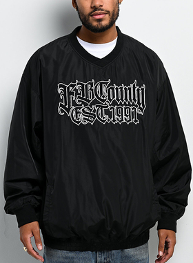 【代购】市井店 FB County 美版潮牌嘻哈街舞滑板1991丝光V领卫衣