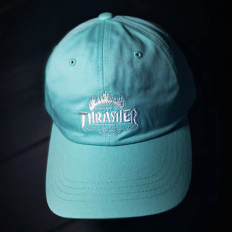 【现货】市井店 thrasher 美版潮牌嘻哈街舞滑板tds弯檐棒球帽