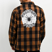 代购 市井店 Creature 美版 潮牌嘻哈街舞滑板Web口袋格子衬衫