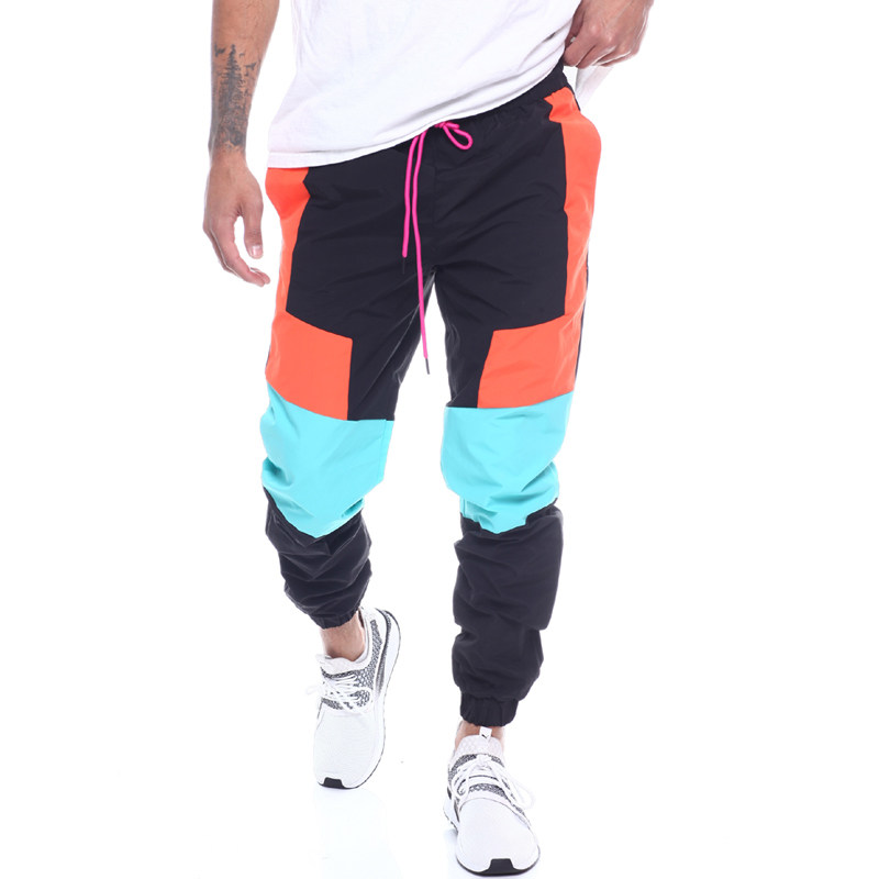 市井店  M. Society 美潮嘻哈街舞色块拼接休闲长裤收脚运动裤在类目 男装, 休闲裤中 - 来自Buy2taobao.com提供专业的淘宝代购服务