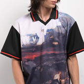 代购 市井店 Welcome 美版 潮牌嘻哈街舞滑板Rapture印花足球服