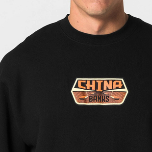 代购 潮牌嘻哈街舞滑板China 市井店 美版 Banks圆领卫衣 Real