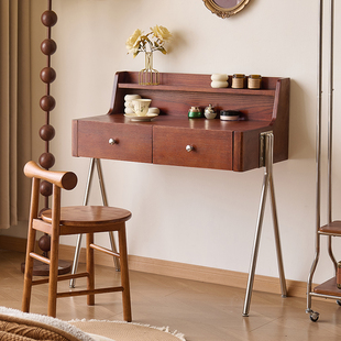 中古包豪斯风实木梳妆台收纳柜化妆桌小型卧室主卧角落设计师
