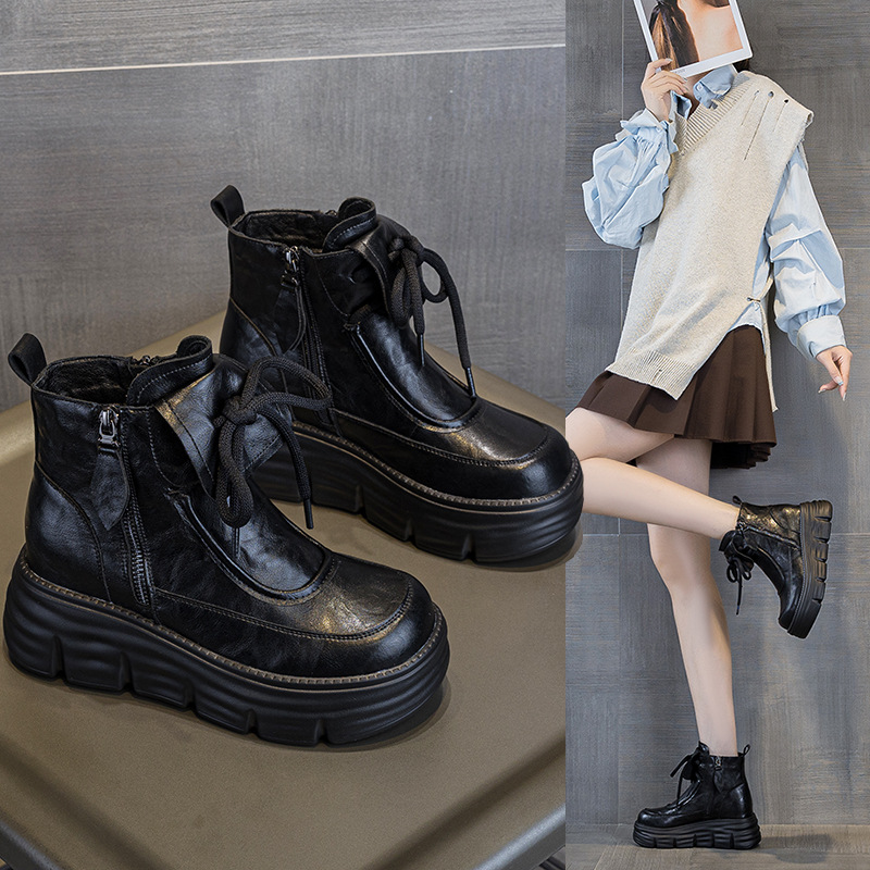 雪地靴女2025秋冬季新款加厚加绒马丁靴女靴百搭爆款厚底增高女鞋