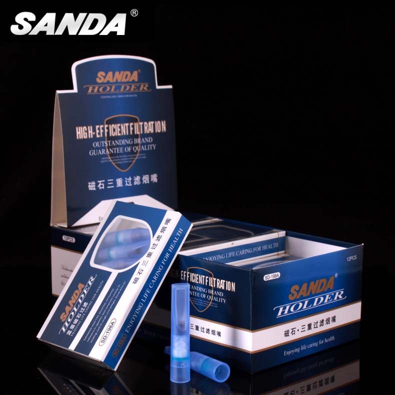 正品SANDA三达SD-198A三重磁石过滤 抛弃型一次性烟嘴过滤器烟嘴