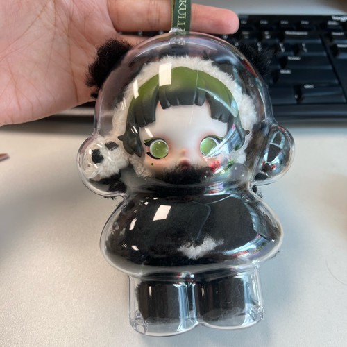 泡泡玛特SKULLPANDA熊怠怠保护壳SP毛绒挂件娃包防尘溜娃收纳包