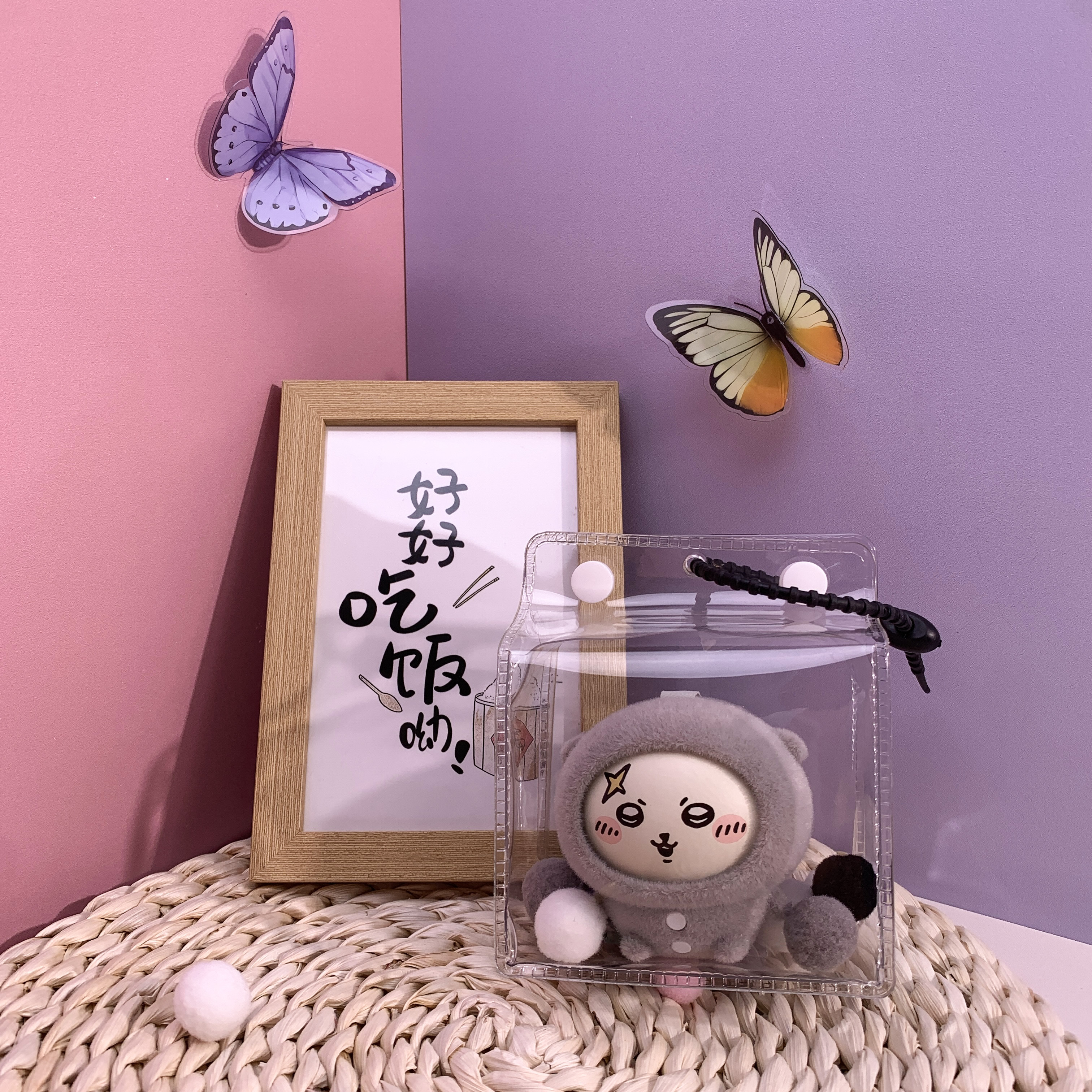 濑狮Chiikawa睡衣变脸盲盒毛绒挂件外出趴趴包外出透明防尘保护套