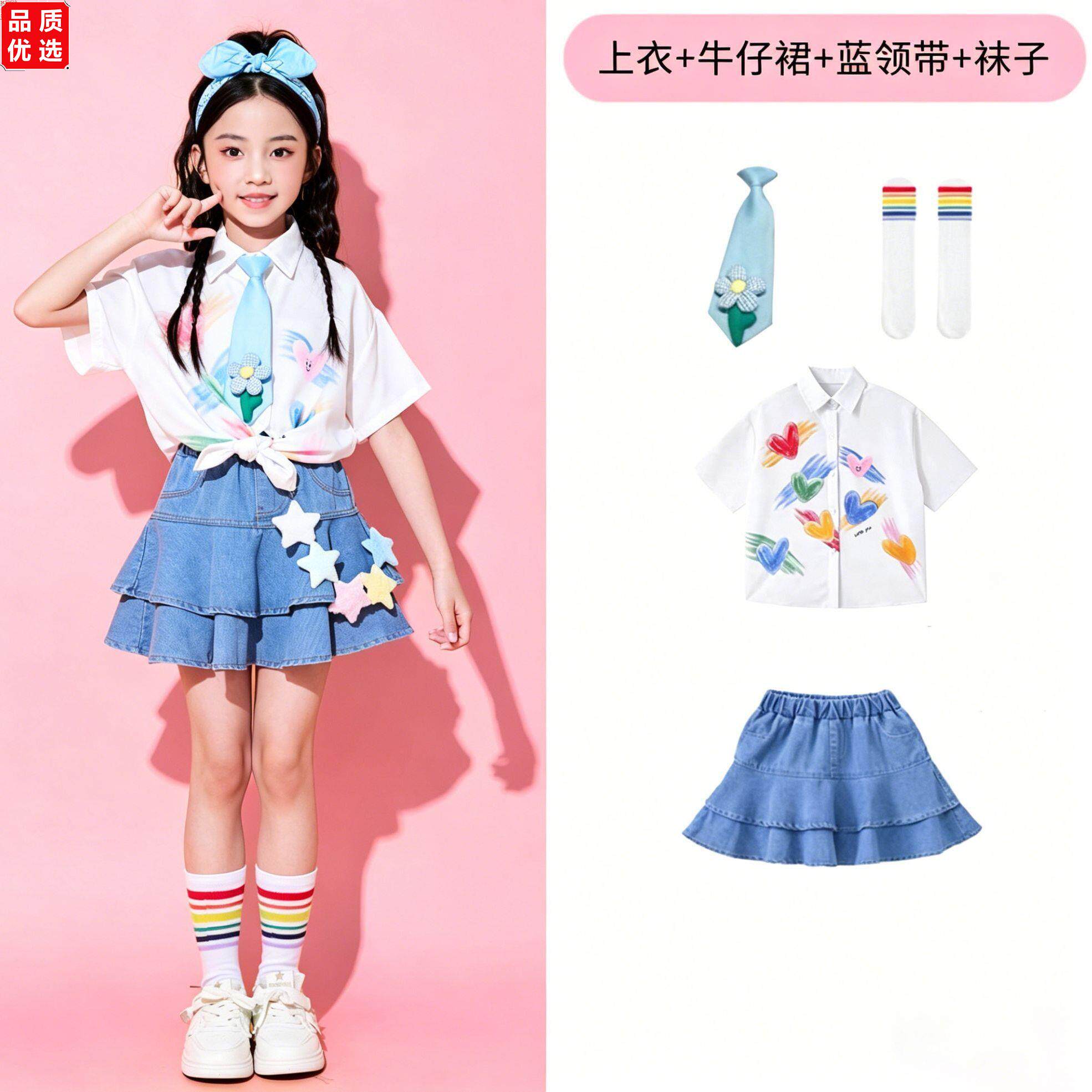 儿童演出服啦啦队小学生图片
