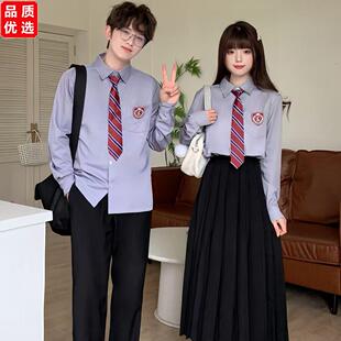 日系圣诞爆款学生套装安可拉红衬衫初高中学院风毕业班服秋季ins
