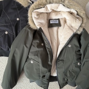 棉服女2025新款 棉袄 韩系超好看座山雕外套加绒加厚派克服棉衣冬季