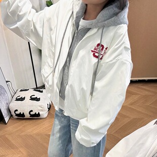 宽松休闲百搭拉链假两件外套女休闲棒球服夹克潮 韩版 2025春季 新款