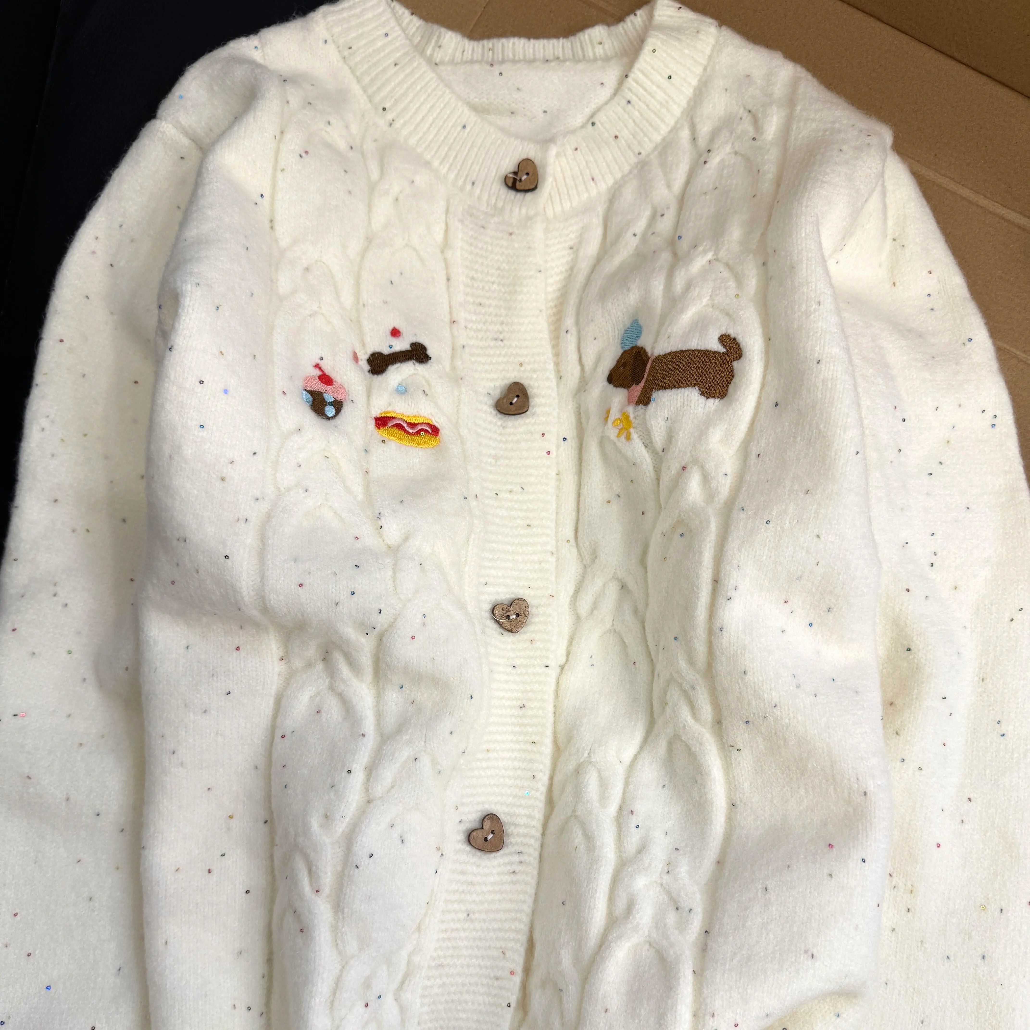 开春新款软糯可爱甜美韩系针织开衫毛衣外套女宽松慵懒学院风上衣