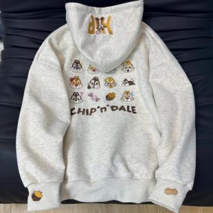 重工刺绣卡通韩国东大门时尚宽松大码连帽卫衣女2024新款爆款外套