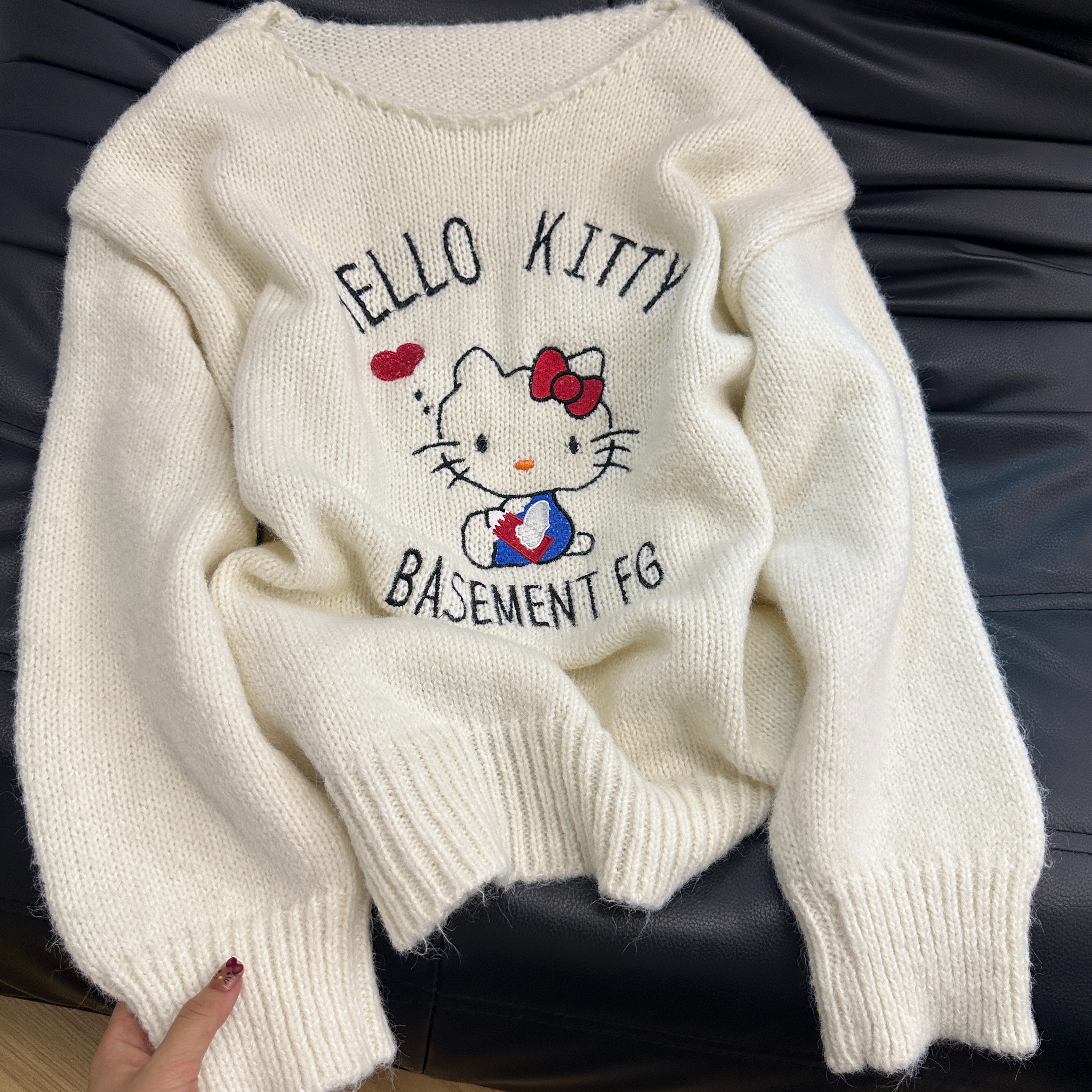 章若楠同款毛衣长袖刺绣毛针织衫