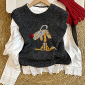 叠穿百搭马甲 长袖 打底衫 针织背心女圆领无袖 两件套2026早春新款