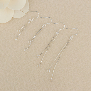 S925纯银耳钩耳勾链diy手工耳环耳坠耳饰配件长耳线流苏耳钩耳线