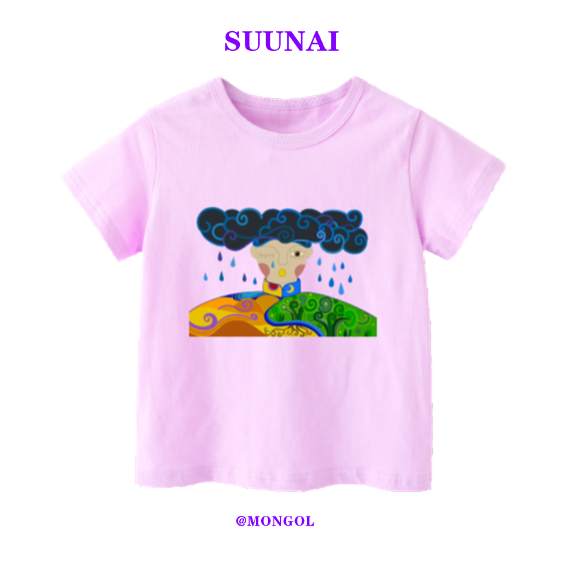 sunnai蒙古童装短袖民族风