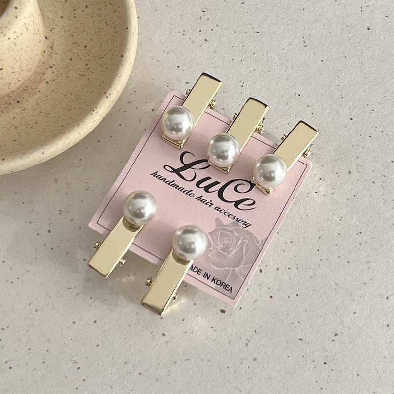 韩国东大门迷你款精致珍珠鸭嘴夹