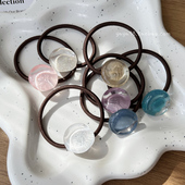 韩国透明果冻色圆圈头绳 你 高马尾更好看 丸子头扎发绳发圈发饰