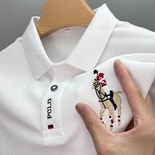 polo休闲超薄体恤衫 冰丝耐磨短袖 凉感衫 夏季 套头翻领男生脏宽松 款