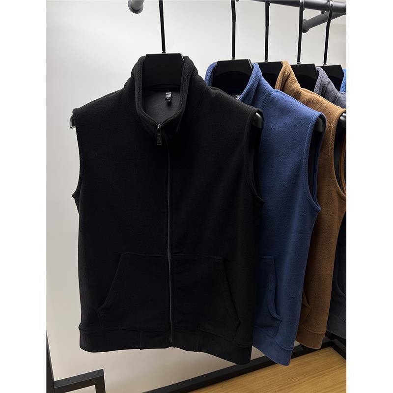 摇粒绒立领马甲男秋冬季加