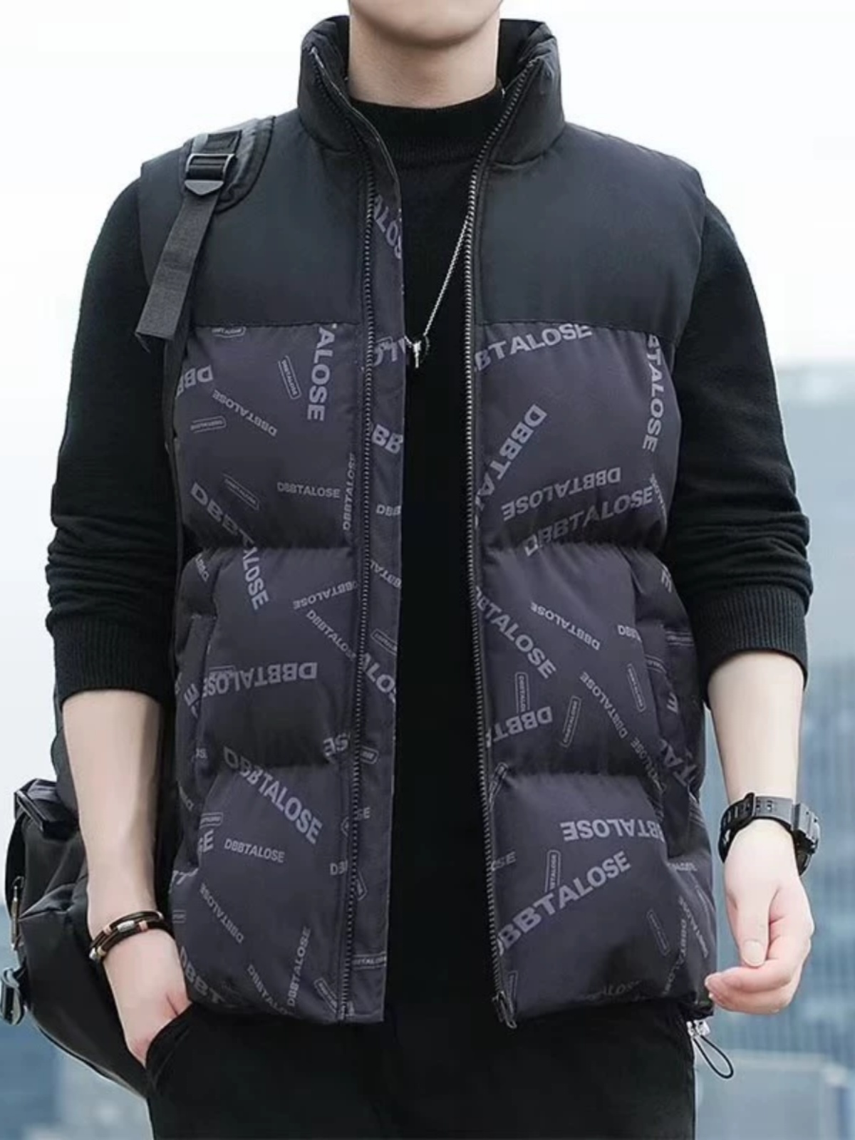 清仓捡漏男装外贸专柜撤回尾单棉马甲男冬新款厚工装羽绒背心外套