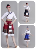 藏族演出服女半身裙少数民族服饰秧歌服女团服广场舞练功服大摆裙
