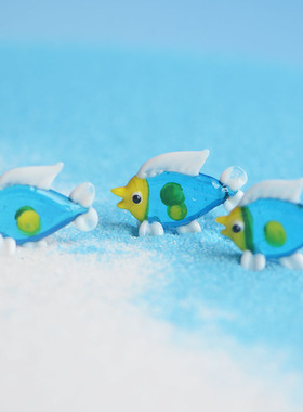 手工卡通鱼桌面盆栽装饰造景摆件