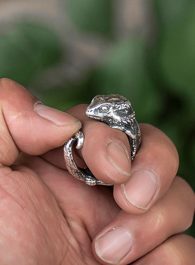 独特蜥蜴开口戒指男复古个性欧美猎奇潮流高级感小众指环配饰朋克