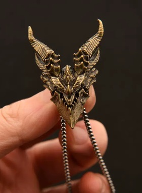 魔兽世界炉石传说周边项链死亡之翼龙小众吊坠霸气男配饰个性潮流