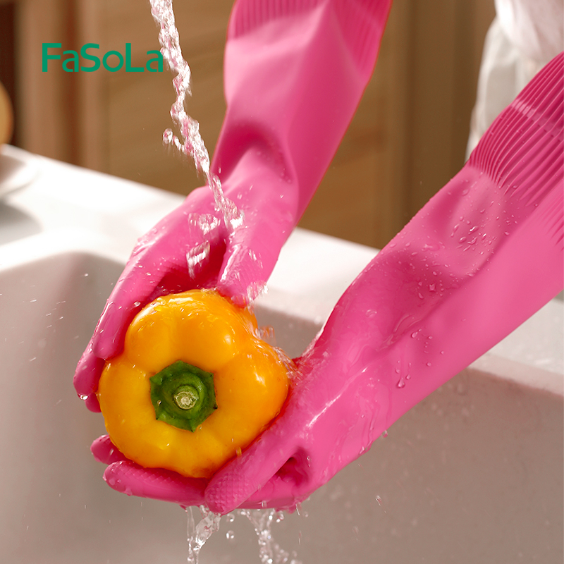 fasola家务手套厨房洗碗刷锅清洁