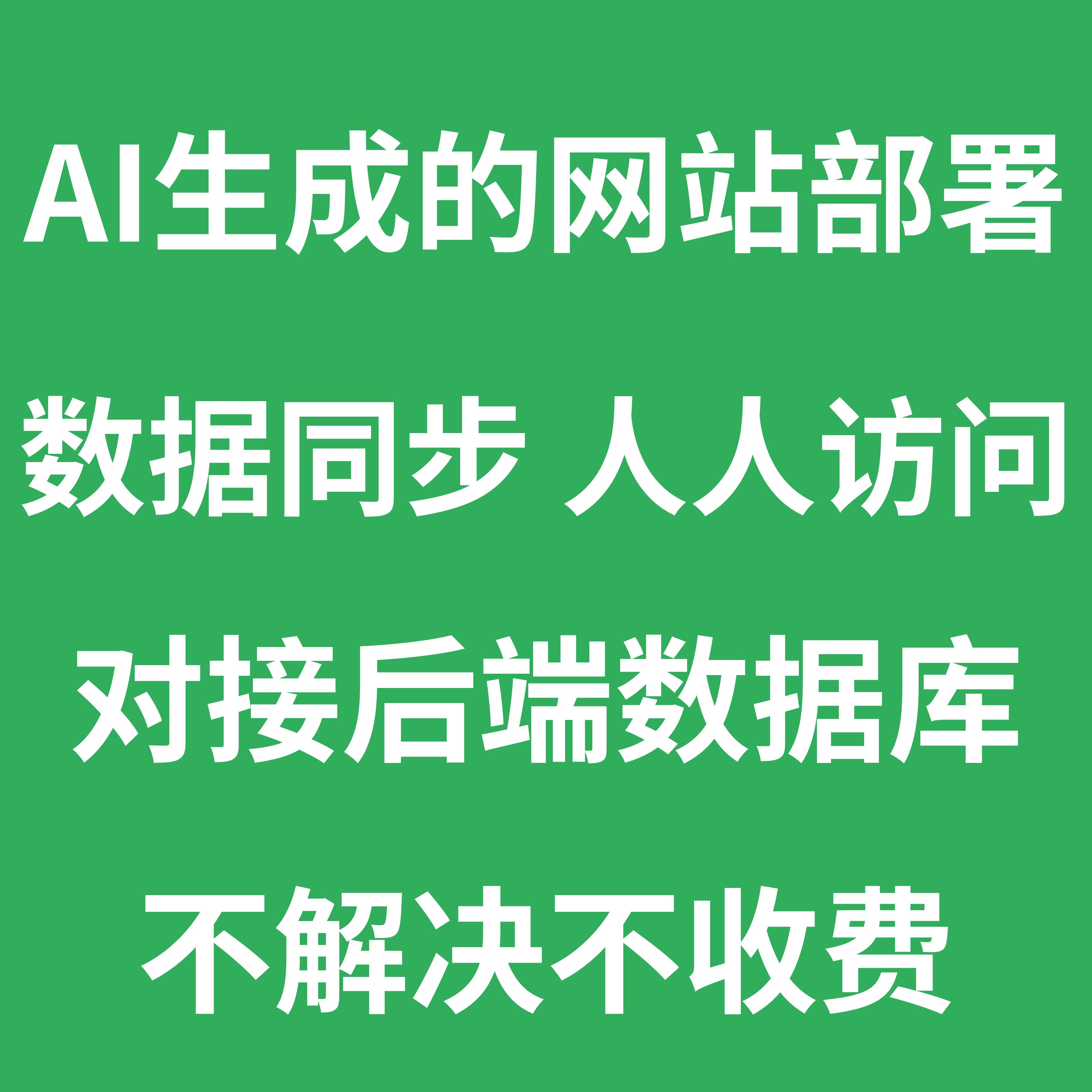 AI生成的网站部署上线、人人访问、数据库同步、对接后端数据库