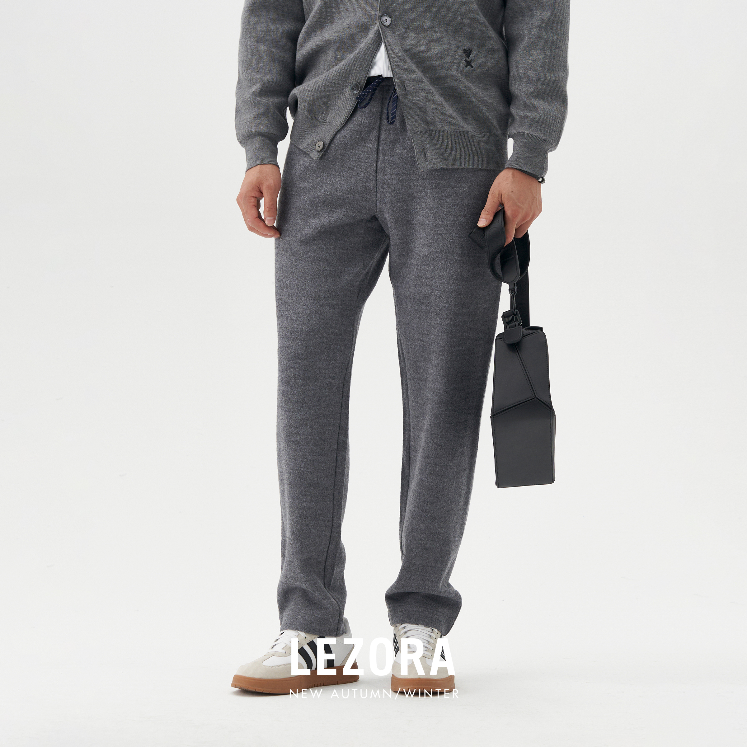 LEZORA圈圈羊毛飘带厚款羊毛裤