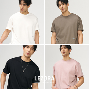 LEZORA静奢天丝三醋酸 T恤男女 干爽抑菌速干抽绳休闲宽松圆领短袖