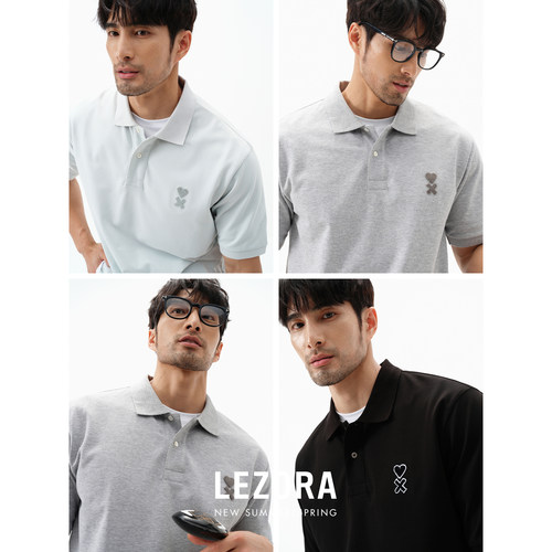 lezora春夏短袖休闲宽松Polo