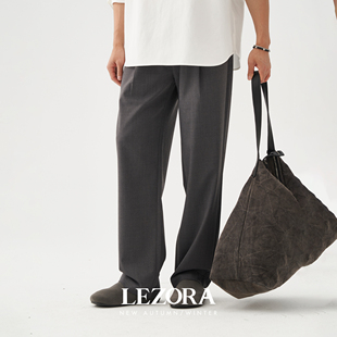 抽绳打褶直筒西裤 LEZORA裤 美丽奴易打理羊毛 mon同款 男春 型王牌