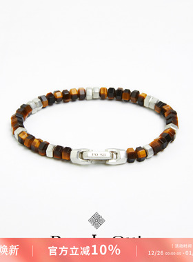 PUZZLEOUT黄虎眼石纯银六角珠