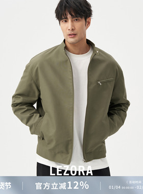 LEZORA pra同款色织高密有机棉帆布 Detroit立领底特律夹克男