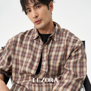 男女 衬衫 LEZORA长期主义 奥地利产Tencel天丝格纹男友系宽松长袖