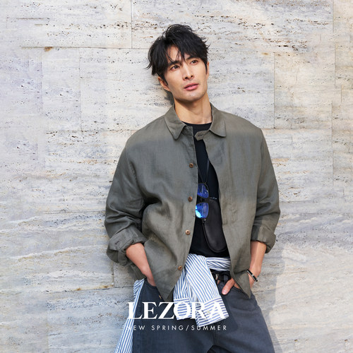 LEZORA亚麻宽松翻领夹克