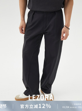 LEZORA codura弯刀裤！立体裁剪考杜拉耐磨宽松黑色阔腿休闲裤男